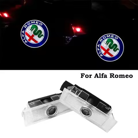2pcs For Alfa Romeo 159 LED Car Door Welcome Light Projector Logo for Alfa Romeo 159 Mito Stelvio Br