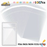 EMILEE 100 Sheets PSA BGS Card Brick Film, Transparent Waterproof PSA BGS Slab Sleeve,  Strong Durab