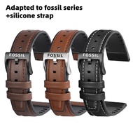 20mm 22mm High Quality Rubber Strap for Fossil Silicone +leather Watch Band  FS5237 FS5132 FS5241 Wa