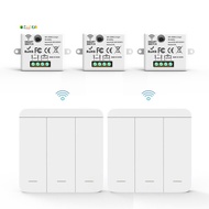 3PCS Wireless Light Wall Switch  433Mhz Relay Receiver with 2x 3Gang Panel Switch LED Remote Control