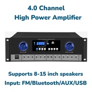 8000W High-Power Professional Amplifier KTV Conference Anti-Howling 4.0 Channel Karaoke Home Speaker