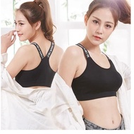 Sports Bra Tube Top Push Up Foam Wire Free Women's Gym Underwear