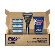 Dollar Shave Club | Heavy Metal Shave Kit with Shave Butter | Heavy-Duty Razor Handle, 6 Blade Razor