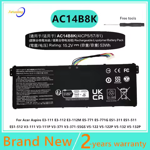 Laptop battery For Acer Chromebook 11 CB3-111 15 C910 for Aspire E3-111 E3-112 ES1-512 E5-771G ES1-3