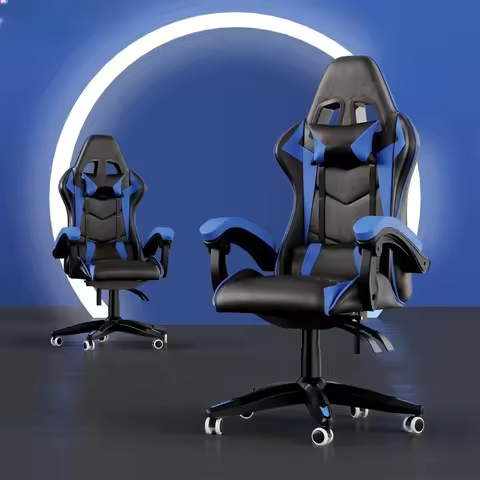 Gaming Chair Leather Office Chair, Reclining Racing Game Chair Back and Seat Height