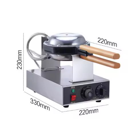 1400W Electric Hong Kong Bubble Egg Waffle Maker Adjustable Temp Eggettes Egg Puff Machine for Snack