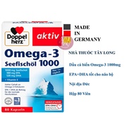 Supplement Omega 3 DHA EPA - Aktiv Omega 1000mg - DoppelHerz box of 80 tablets from marine fish oil