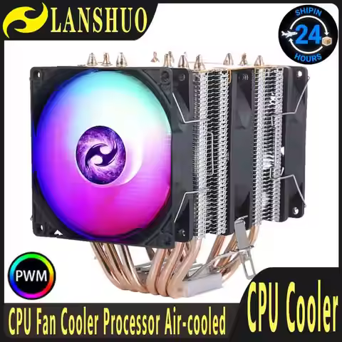 LANSHUO Twin Towers 6 Heat Pipe CPU Cooler Fan Compatible LGA115x 1200 1700 1851 2011 2066 AM4 AM5 X