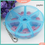 [PTM] Home Round Shape 7 Grids Plastic Medicine Pill Box Storage Holder Dispenser Organizer