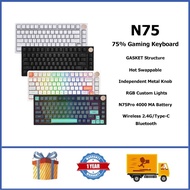 VGN N75 Wireless Mechanical Keyboard 75% GASKET RGB Hot Swappable Custom Gaming Keyboard With Knob