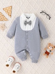 嬰兒男孩紳士風格2大1連體衣適用於休閒家居服