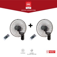 [Bundle of 2] KDK M40MS Wall Fan with Remote Control, Alleru-Buster Filter and 3-Speed
