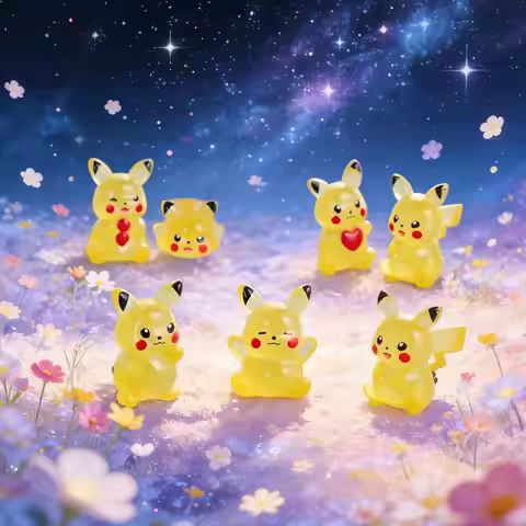 1/3/6 pcs Cute Cartoon Anime Miniature 3D Cartoon Luminous Ornaments Resin DIY Accessories 3D Anime 