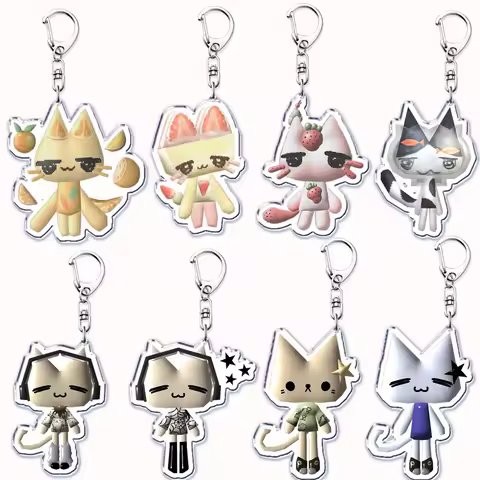 Funny Y2k Cute Anime Toro Inoue Keychain Kawaii Ha4to Cats Keyring for Bag Accessories Key Chain Rin