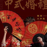【鉛筆巴士】現貨 中式婚禮大折扇 闖關遊戲 夜上海裝扮婚紗照道具中國風道具菸斗古裝長馬褂民國風格復古風扇子W220110