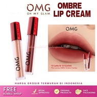 2pcs PACKAGE OMG LipCreamOMBRE contains 2 Lip cream Lipstick Lip Gloss Waterproof Lipstick Dry Coffe