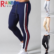New Sports Pants Men Fitness Tights Sweat Absorption Jogging Striped Pant Men Sports Running Pants Trousers Man Rainbowtouches