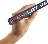 1Pc 6.6L L8T V8 Liter Gas Emblems 3D Engine Hood 3M Adhesive Badge Door Decal Sticker Nameplate Fit 