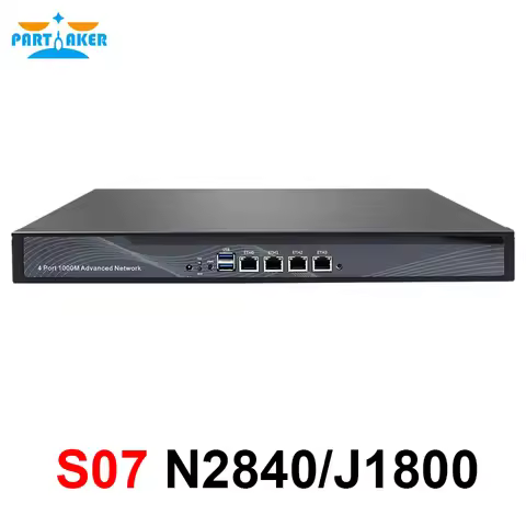 Partaker 1U Rackmount Firewall Appliance Intel Celeron N2840 with 4 Intel 82583V 82574L NICs Soft Ro