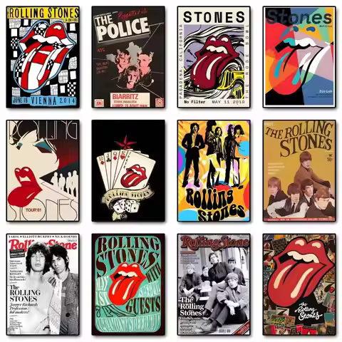 Hot Band The R-Rolling S-Stones Poster High Quality Print Waterproof Wall Art Sticker For Bar Living
