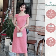 Women's Party Dress, Off-the-Shoulder Design, Long Flare, Stone Applique, High Quality Welded Foam M