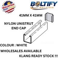 C - UNISTRUT END CAP 41MM X 41MM / C CHANNEL END CAP WHITE 41MM X 41MM