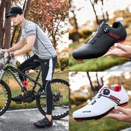 2024 Ready Stock Rotating Buckle Cycling Shoes Three Types of Soles Unisex Cycling Shoes Mountain Lock Shoes Road Lock Shoes Rubber Sole Cycling Shoes Lace-Free Sports Shoes Rubber