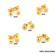 Emas Korea Earring Subang Bulat Perempuan Subang Emas Gadis EE78-EE82 Emas Earring Ready Stock Earri