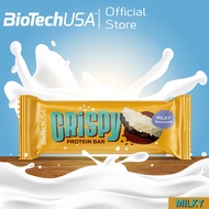 BioTechUSA Crispy Protein Bar Milky Flavor 40g - High-Protein Fiber-Rich Snack Bar Dairy-FREE Single
