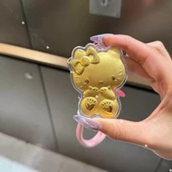 热卖  Gold foil gift  金箔黄金KT猫钥匙999足金招财哈喽猫手机挂坠包包挂件女友礼物  25.9.22