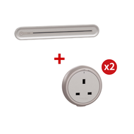 Schneider施耐德25A 250V明裝電力軌道(獨立總開關)附2個三極插座600mm A3J2PTSM06_LB_GC - 星辰啡