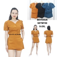 Women's Shorts Set One Set Plain Lace Pattern - BEVOGUE 19539 Blue, Black, Orange