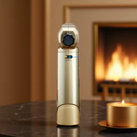JOBON Blue Flame Gun Lighter Adjustable Flame Locking Flame Function 360° Can inverted to use Multi-