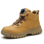 Rotating Buttons Work Boots Men Steel Toe Shoes Safety Boots Puncture-Proof Protective Shoes Waterpr
