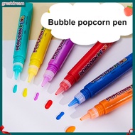 greatdream|  3d Art Bubble Pen Fluffy Bubble Pen 6pcs Fluffy Bubble Popcorn Pens Colorful 3d Art Drawing Pens for Kids Diy Whimsical Bubble Pen Set