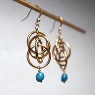 圈圈 黃銅耳環 藍磷灰 可改夾式 brass 七夕 禮物 客製化