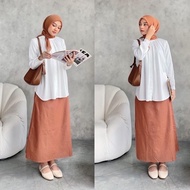 KEMEJA Ez Wear Forever Blouse by 9teenclothes | Comfortable pleated formal work shirt