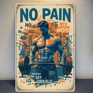 HELLOYOUNG Vintage Metal Sign 8x12 Inch Motivational Gym Wall Art Home Workout Room Decor