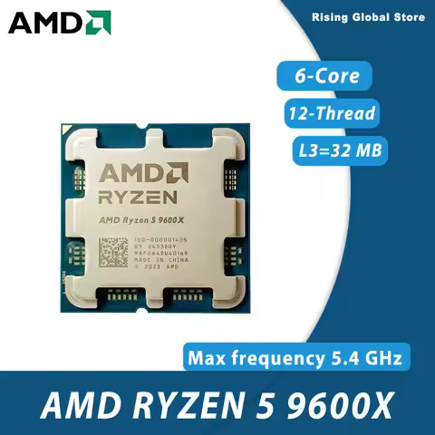 NEW AMD R5 9600X CPU Processor Ryzen 5 9600X Six-Core Twelve-Thread 5.4 GHz 65W TDP L3=32M Socket AM