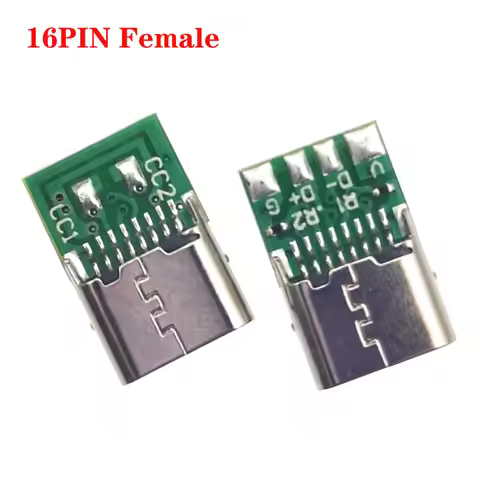 USB 3.1 Type-C Connector 14/16pin Female Socket Receptacle 4pin Adapter to Solder Cable 6 solder joi
