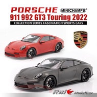 1: 18 Mini Cut Porsche 911 992 GT3 Touring 2022 Alloy Simulation Car Model
