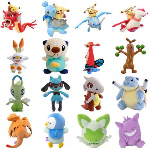 Cute Pokemon Plush Toys Cubone Lapras Latias Oshawott Gengar Milotic Pikachu Gyarados Plushies Sudow