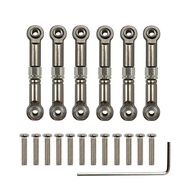 6Pcs Adjustable for Wltoys 1/18 A949 A959 A969 A979 K929 Aluminum Upgrade Spare Parts Metal Linkage 