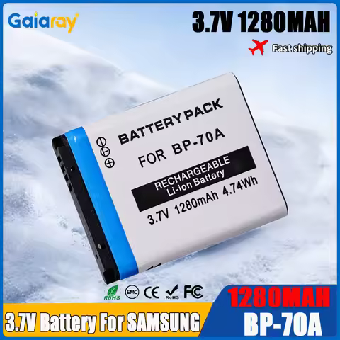 3.7V 1280mAh BP-70A BP 70A BP70A Battery For SAMSUNG AQ100 ES65 ES67 ES70 ES71 ES73 ES74 EA-BP70A IA