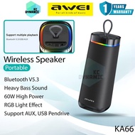 Awei KA66 Wireless Speaker 60W High Power Heavy Bass Outdoor Speaker IPX7 Waterproof Bluetooth Speak