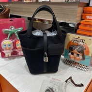 Hermes Picotin 18 cargo,黑銀,STAMP Z