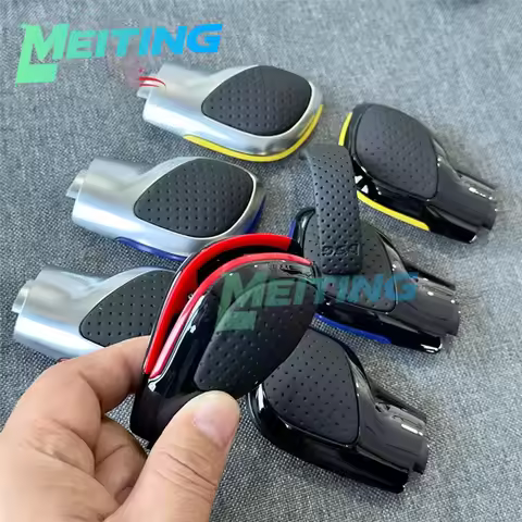 1PCS black baking paint with leather shift handle gear side cover DSG logo for VW Golf 6 7 R GTI Pas