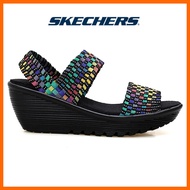 Skechers_รองเท้าแตะผู้หญิง Cali Rumbler Wave สตรี รองเท้าแตะส้นเตารีด ส้นสูง ทอรองเท้า - 31778-BBK