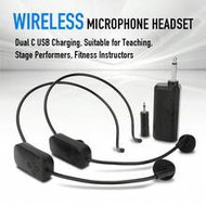 Wireless Headset Microphone System, USB Rechargeable Headset Microphone System, Optional 1 Headset M