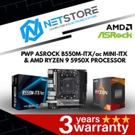 PWP ASROCK B550M-ITX/ac Mini-ITX & AMD RYZEN 9 5950X PROCESSOR